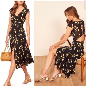 Reformation floral wellfeet back dress